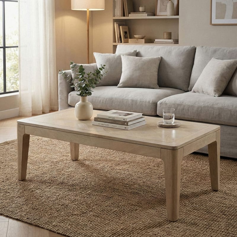 Kelela sofabord 120 cm - Hvitkalket - Møbler - Bord - Sofabord & salongbord