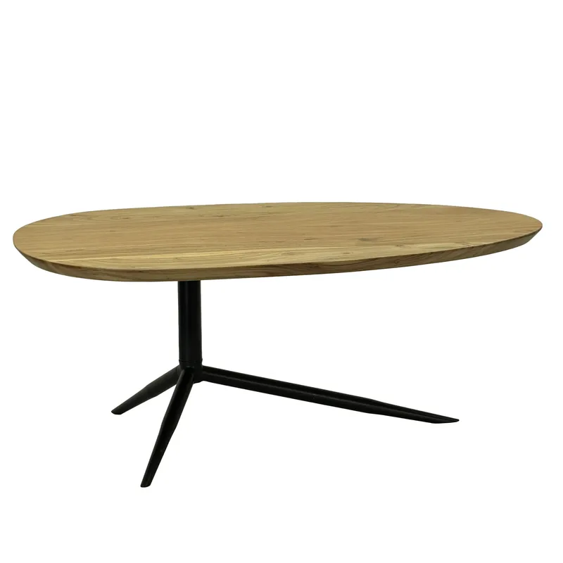 Kelora sofabord 87 cm oval, Naturfarget lysebrun/svart