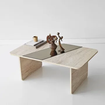 Kelrosin sofabord rektangulært - Bronzie og Travertin - Møbler - Bord - Sofabord & salongbord