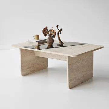 Kelrosin sofabord rektangulært - Bronzie og Travertin - Møbler - Bord - Sofabord & salongbord