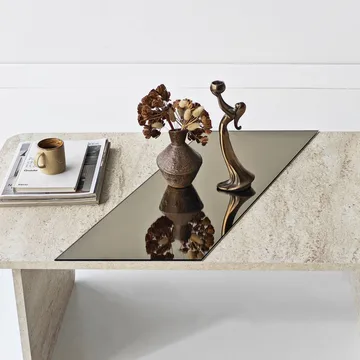 Kelrosin sofabord rektangulært - Bronzie/Travertin - Møbler - Bord - Sofabord & salongbord