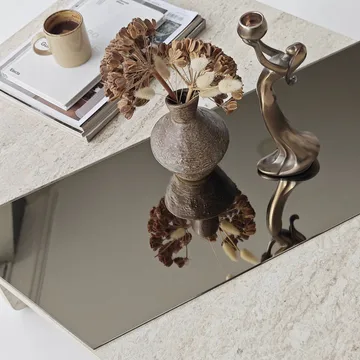 Kelrosin sofabord rektangulært - Bronzie/Travertin - Møbler - Bord - Sofabord & salongbord