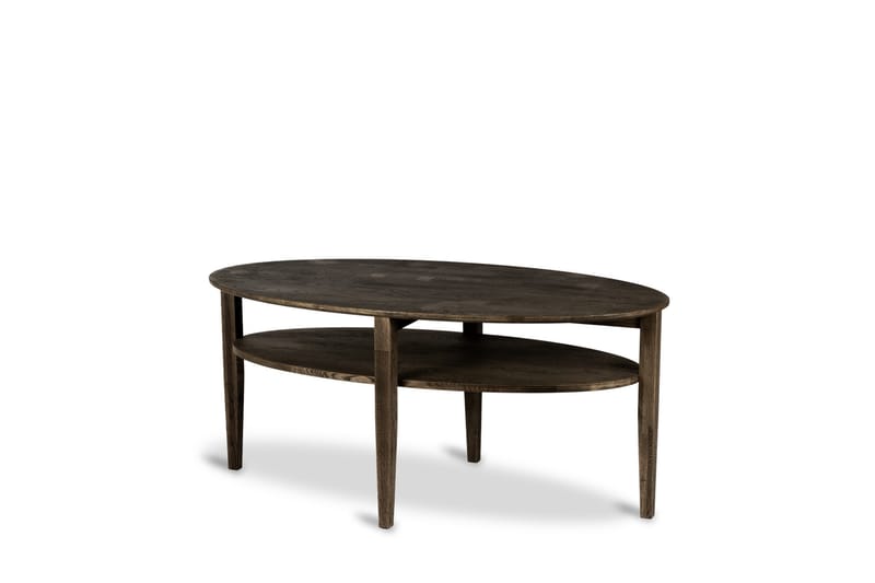 Kenton Ovalt Sofabord 130x70 cm i heltre, Mørk brun