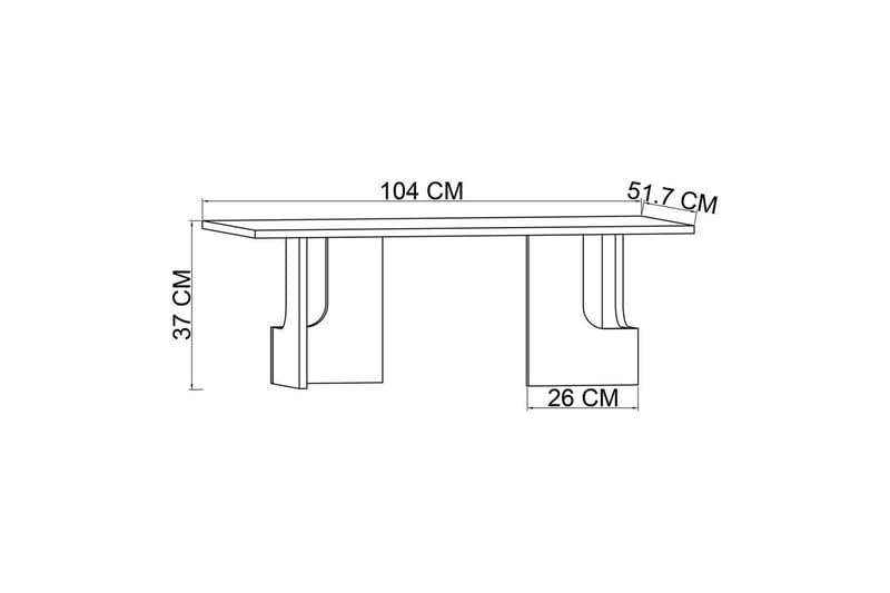 Kiros Sofabord 104 cm - Beige - Møbler - Bord - Sofabord & salongbord