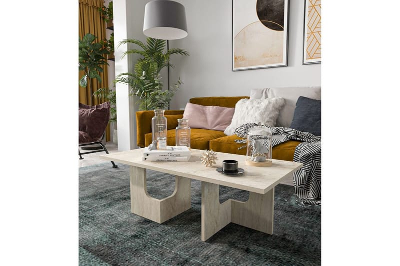 Kiros Sofabord 104 cm - Beige - Møbler - Bord - Sofabord & salongbord