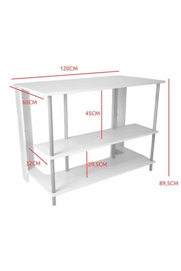 Kjøkkenøy Hanah Home Peka Island (120 x 89,5 x 60 cm) Hvit - Hvit - Møbler - Bord - Barbord & ståbord