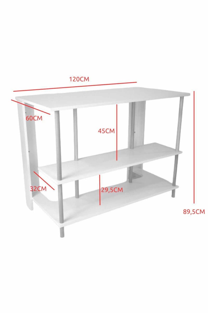 Kjøkkenøy Hanah Home Peka Island (120 x 89,5 x 60 cm) Hvit - Hvit - Møbler - Bord - Barbord & ståbord