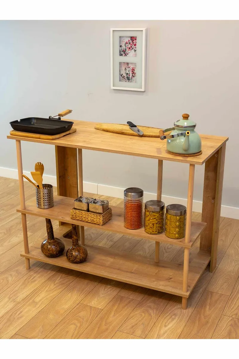 Kjøkkenøy Hanah Home Peka Island (120 x 89,5 x 60 cm) Sapphire Oak - Sapphire Oak - Møbler - Bord - Barbord & ståbord