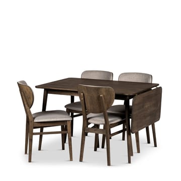 Klaffbord Nyborg 160 cm med Stoler - Bord og 4 stk Smögen-stoler - Møbler - Bord - Spisegruppe