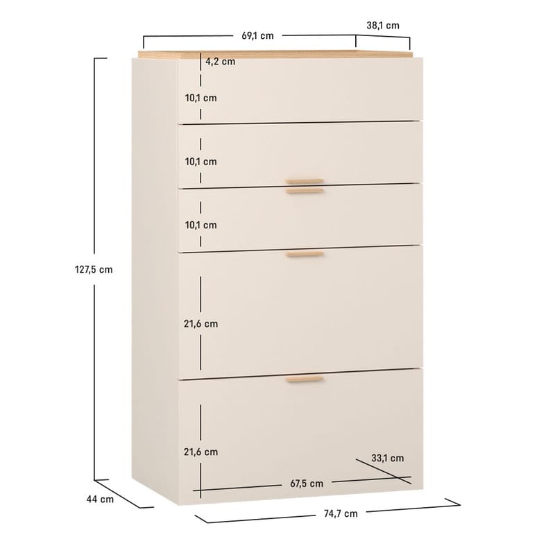 Kommode med skuffer 4 You Fresh - Sandbeige - Møbler - Bord - Sminkebord & toalettbord