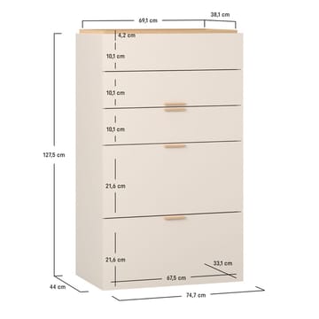 Kommode med skuffer 4 You Fresh - Sandbeige - Møbler - Bord - Sminkebord & toalettbord