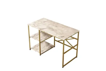 Juna Skrivebord 120x60 cm Hvit/Gull - Hanah Home - Møbler - Bord - Kontorbord - Skrivebord