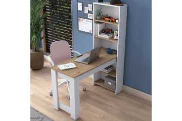 Jaan Skrivebord 53,8x120 cm Hvit/Brun - Hanah Home - Møbler - Bord - Kontorbord - Skrivebord