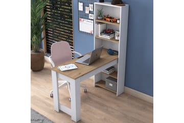 Jaan Skrivebord 53,8x120 cm Hvit/Brun - Hanah Home - Møbler - Bord - Kontorbord - Skrivebord