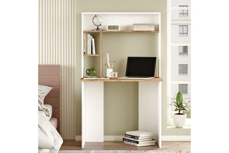 Kaiji Skrivebord 90x51,6 cm Mørkeblå/Hvit - Hanah Home - Møbler - Bord - Kontorbord - Skrivebord