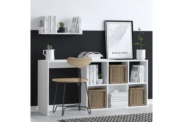 Kaus Skrivebord 74x45 cm Hvit/Brun - Hanah Home - Møbler - Bord - Kontorbord - Skrivebord