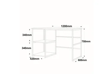 Juna Skrivebord 120x60 cm Hvit/Gull - Hanah Home - Møbler - Bord - Kontorbord - Skrivebord