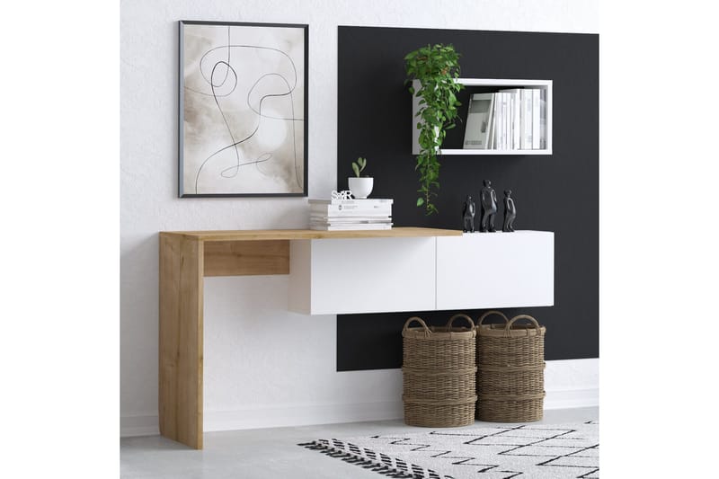 Tiff Skrivebord 74x45 cm Hvit/Brun - Hanah Home - Møbler - Bord - Kontorbord - Skrivebord
