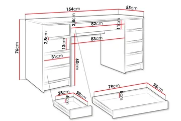 Adrash Skrivebord 55x154 cm - Beige - Møbler - Bord - Kontorbord - Skrivebord
