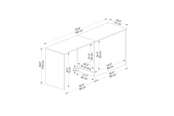 Akser Skrivebord 47x180 cm - Brun/Antrasitt - Møbler - Bord - Kontorbord - Skrivebord
