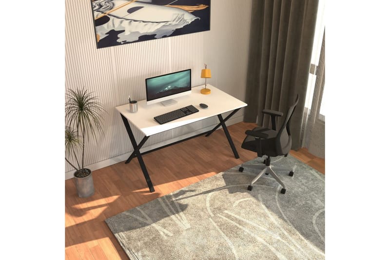 Athodna Skrivebord 70x120 cm, Sort/Hvit