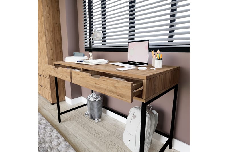 Atlas Skrivebord 55x120 cm - Brun - Møbler - Bord - Kontorbord - Skrivebord