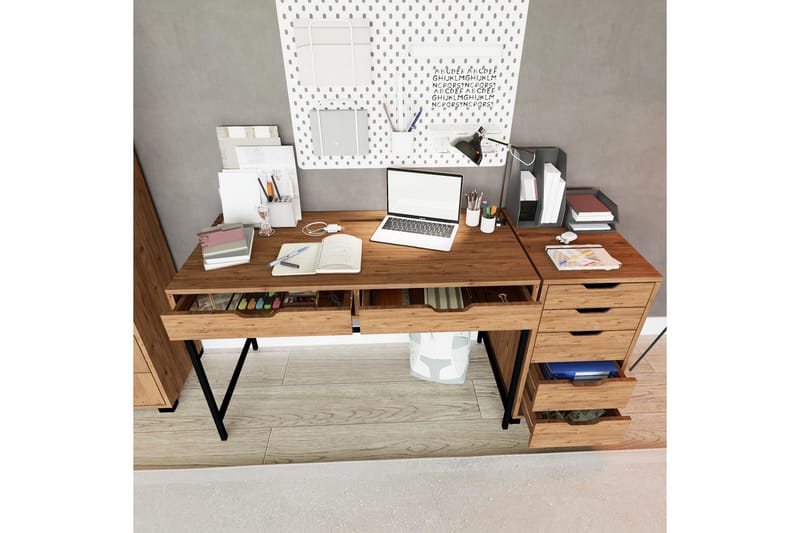 Atlas Skrivebord 55x160 cm - Brun - Møbler - Bord - Kontorbord - Skrivebord