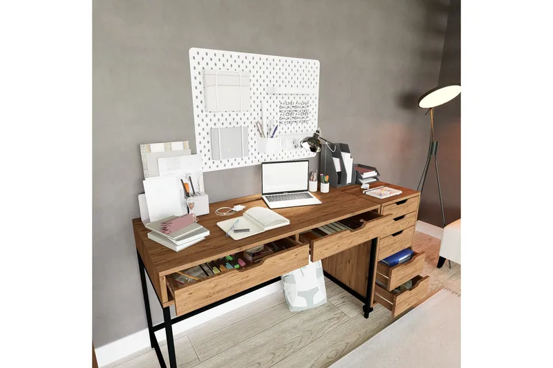 Atlas Skrivebord 55x160 cm - Brun - Møbler - Bord - Kontorbord - Skrivebord