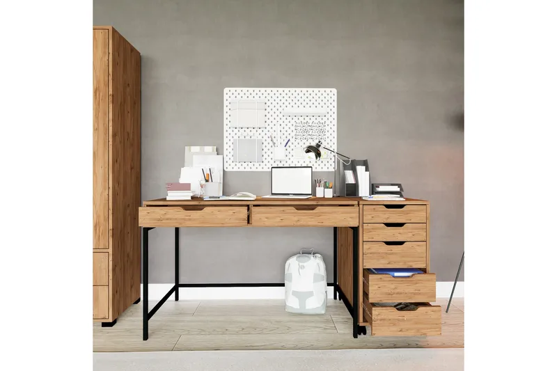 Atlas Skrivebord 55x160 cm - Brun - Møbler - Bord - Kontorbord - Skrivebord