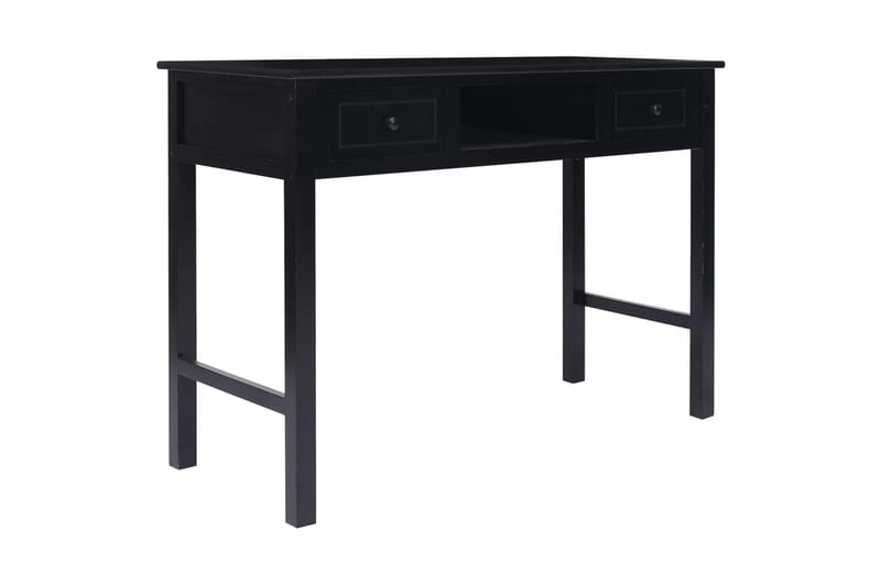 beBasic Skjenk svart 108x45x76 cm heltre keisertre - Svart - Skrivebord - Databord & PC bord