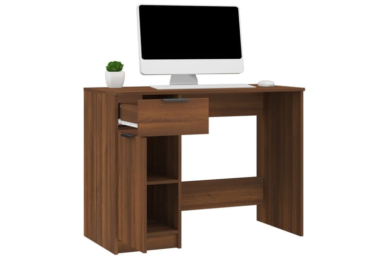 beBasic Skrivebord brun eik 100x50x75 cm konstruert tre - Brun - Skrivebord - Databord & PC bord
