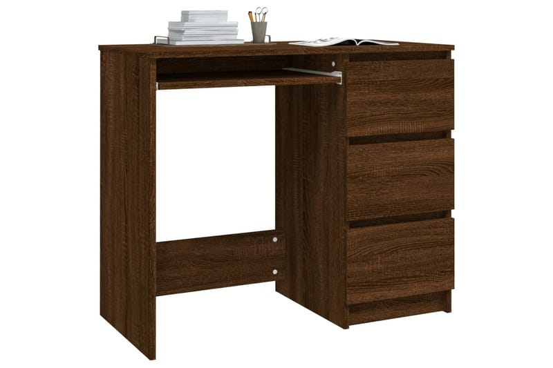 beBasic Skrivebord brun eik 90x45x76 cm konstruert tre - Brun - Skrivebord - Databord & PC bord