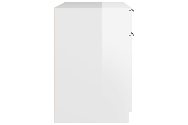 beBasic Skrivebord høyglans hvit 100x50x75 cm konstruert tre - Hvit - Skrivebord - Databord & PC bord