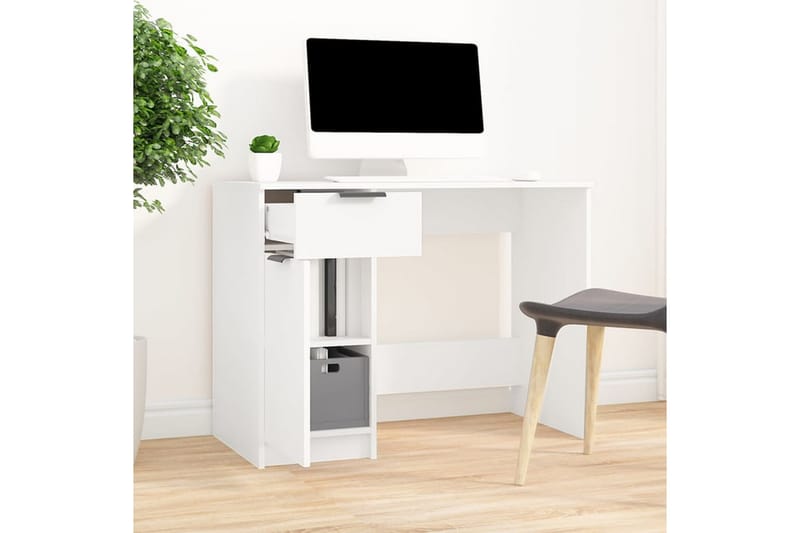 beBasic Skrivebord hvit 100x50x75 cm konstruert tre - Hvit - Skrivebord - Databord & PC bord