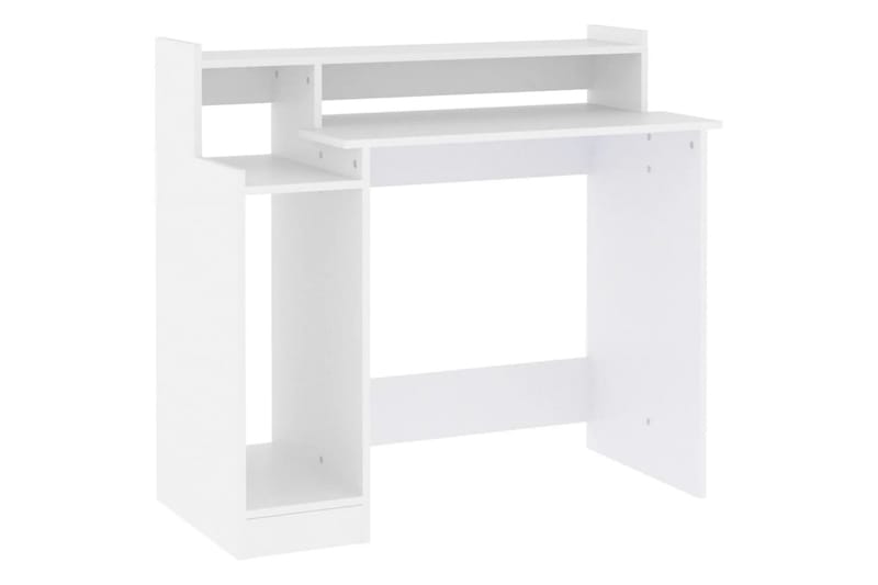 beBasic Skrivebord med LED-lys hvit 97x90x45 cm konstruert tre - Hvit - Skrivebord - Databord & PC bord