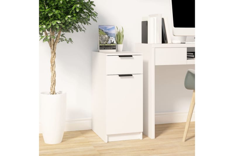 beBasic Skrivebordskap hvit 33,5x50x75 cm konstruert tre - Hvit - Sektretær - Skrivebord