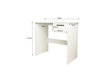 Bralis Skrivebord 45x90 cm - Hvit - Møbler - Bord - Kontorbord - Skrivebord