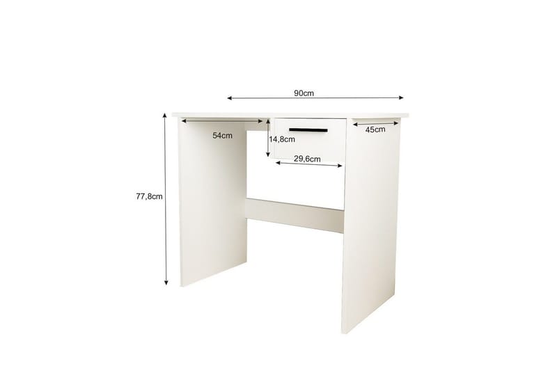 Bralis Skrivebord 45x90 cm - Hvit - Møbler - Bord - Kontorbord - Skrivebord