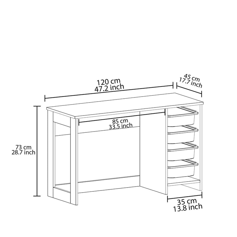 Branik Skrivebord 120x73x45 cm - Antikk valnøtt - Møbler - Bord - Kontorbord - Skrivebord