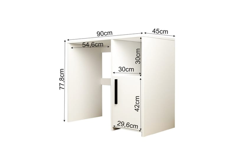 Brenn Skrivebord 45x90 cm - Hvit - Møbler - Bord - Kontorbord - Skrivebord