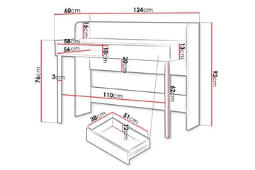 Buhan Skrivebord 60x124 cm - Beige / Brun - Møbler - Bord - Kontorbord - Skrivebord