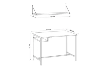 Cadris Skrivebord 60x100 cm - Eik/Sort - Møbler - Bord - Kontorbord - Skrivebord