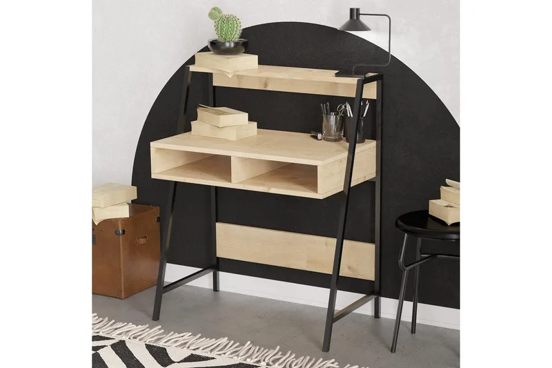 Chass Skrivebord 50x79 cm - Eik/Sort - Møbler - Bord - Kontorbord - Skrivebord