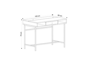 Cladells Skrivebord 60x100 cm - Eik/Sort - Møbler - Bord - Kontorbord - Skrivebord