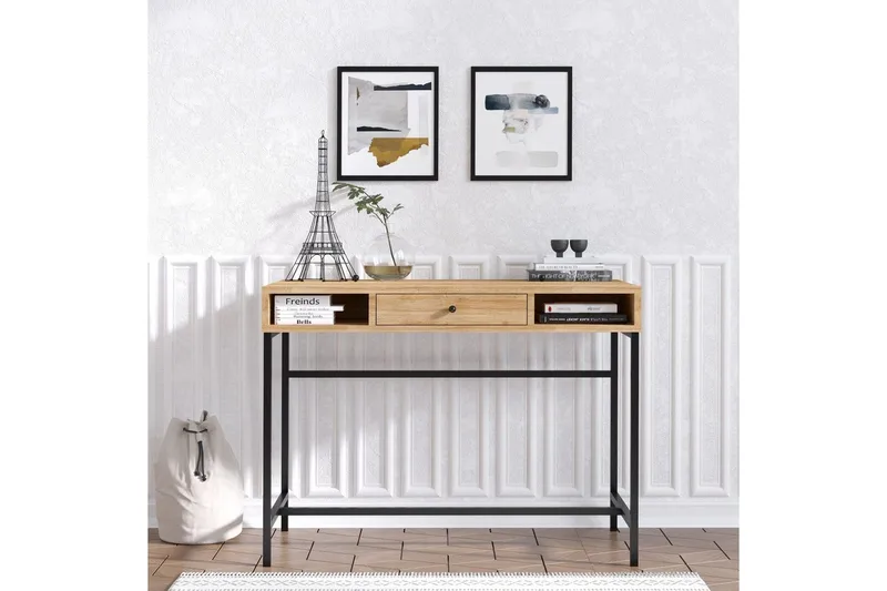 Cladells Skrivebord 60x100 cm - Eik/Sort - Møbler - Bord - Kontorbord - Skrivebord