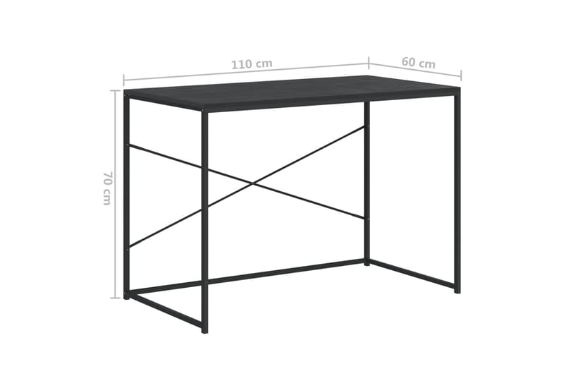 Databord svart 110x60x70 cm sponplate - Svart - Skrivebord - Databord & PC bord