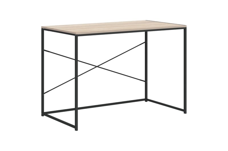 Databord svart og eik 110x60x70 cm sponplate - Brun - Skrivebord - Databord & PC bord
