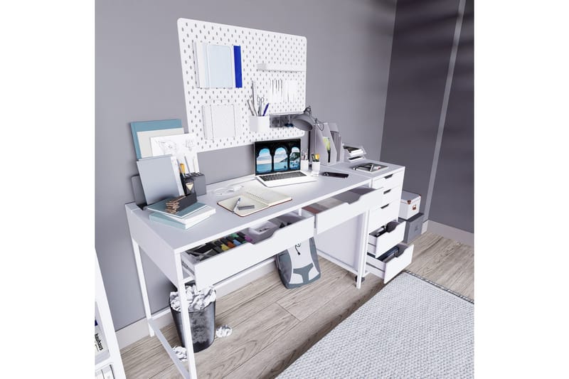 Durusu Skrivebord 55x120 cm - Hvit - Møbler - Bord - Kontorbord - Skrivebord