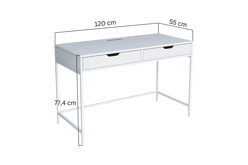 Durusu Skrivebord 55x120 cm - Hvit - Møbler - Bord - Kontorbord - Skrivebord