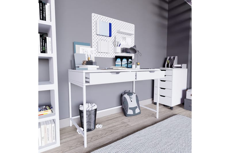 Durusu Skrivebord 55x120 cm - Hvit - Møbler - Bord - Kontorbord - Skrivebord